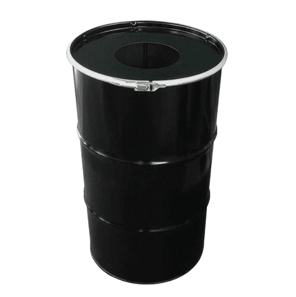 Olievat prullenbak metaal TS-DRUM-120L zwart, voor buiten - 120 liter