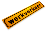 Sticker 1500x300mm reflex FLUOR Werkverkeer