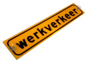 Werkverkeer zuignap bord 500x100mm reflecterend