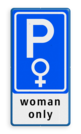 Verkeersbord RVV E08 woman + 3 txt