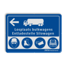 Veiligheidsbord met route en 4 PBM gebodspictogrammen