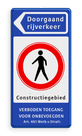 Informatiebord 500x1000mm Doorgaand verkeer, Voetgangers verboden