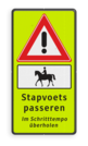 Verkeersbord Ruiter te paard, stapvoets passeren - 2 talig