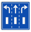 Informatiebord voorsorteren 1180x1180mm met uitsparingen voor 3 verkeerslichten