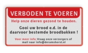 Verbodsbord voeren verboden met eigen ontwerp