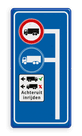 Bewegwijzeringsbord met route voor vrachtwagens