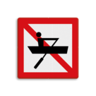 Scheepvaartbord BPR A.16 - Verboden voor door spierkracht voortbewogen schepen