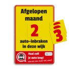 Informatiebord - auto-inbraak - aantal dagen - magnetisch - haal zelf je auto leeg! + cijferset 0 t/m 9