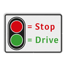 Verkeersbord t.b.v. automatische poort STOP - DRIVE