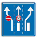 Informatiebord voorsorteren 1180x1180mm met uitsparingen voor 2 verkeerslichten