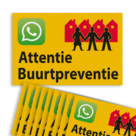 Verkeersbord sticker L209b Attentie Buurtpreventie - WhatsApp - geel (Set 10 stuks)