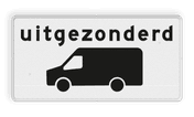 Verkeersbord RVV OB66 - Onderbord - Uitgezonderd transporter bus