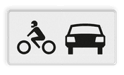 Verkeersbord RVV OB07 - Onderbord - Geldt alleen voor auto's en motoren