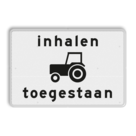 Verkeersbord RVV OB101 - Onderbord - Inhalen tractoren toegestaan.