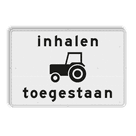 Verkeersbord RVV OB101 - Onderbord - Inhalen tractoren toegestaan.