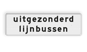 Verkeersbord RVV OB104 - Onderbord - uitgezonderd lijnbussen