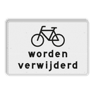 Verkeersbord RVV OB305 - Onderbord - Fietsen worden verwijderd