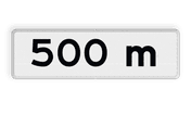 Verkeersbord RVV OB401- meter - Onderbord - Afstands-aanduiding na ... M