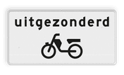 Verkeersbord RVV OB53 - Onderbord - Uitgezonderd bromfietsers