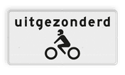 Verkeersbord RVV OB56 - Onderbord - Uitgezonderd motoren