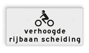 Verkeersbord RVV OB313 - Onderbord - Verhoogde rijbaan scheiding