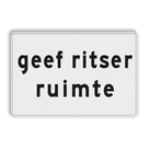 Verkeersbord RVV OB727 - Onderbord - geef ritser ruimte