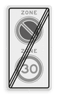 Verkeersbord RVV A0130E01ze - ZONE bord einde