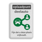 Informatiebord oplaadpunt deelauto eigen tekst - reflecterend