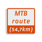 Mountainbikeroutebord 119x109mm met tekst - klasse 3