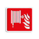 Vlak terreinbord 119x109mm rood/wit - Pictogram Brandslang