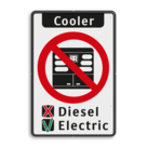 Informatiebord Use Cooler Instructions, voor Diesel en Electric