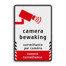 Verkeersbord camerabewaking - 3 talen