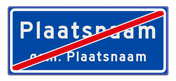 Plaatsnaambord 1240x520 mm RVV H02b (einde) - Einde bebouwde kom