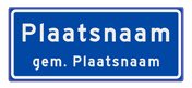 Plaatsnaambord 1240x520 mm RVV H01b - Start bebouwde kom