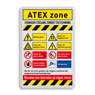 Veiligheidsbord voor ATEX zone met 8 pictogrammen