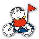 Silhouetbord Dick Bruna - joep op de fiets - LV.SB.H11