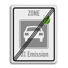 Verkeersbord einde zone ZERO Emissie - milieuzone