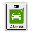 Verkeersbord begin zone ZERO Emissie - milieuzone