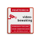 Verkeersbord videobewaking privéterrein + verboden toegang - reflecterend