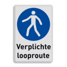 Veiligheidsbord M024 met tekst Verplichte looproute