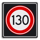 Verkeersbord RVV A01 130s - Maximum snelheid 130 km/h