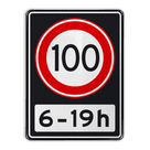 Verkeersbord RVV A01 100 OB201ps - Maximum snelheid 100 km/h