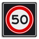 Verkeersbord RVV A01 50s - Maximum snelheid 50 km/h