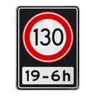 Verkeersbord RVV A01 130 OB201ps - Maximum snelheid 100 km/h