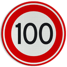 Verkeersbord RVV A01-100 - Maximum snelheid 100 km/h