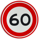 Verkeersbord RVV A01-060 - Maximum snelheid 60 km/h
