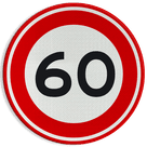 Verkeersbord RVV A01-060 - Maximum snelheid 60 km/h