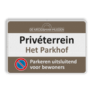 Verkeersbord privéterrein parkeren verboden in huisstijl - reflecterend