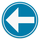 Panneau SB250 - D1b - Obligation de suivre à gauche