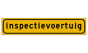 Autobord inspectievoertuig 500x100mm reflecterend geel FLUOR
